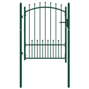 Berkfield Fence Gate with Spikes Steel 100x125 cm Green