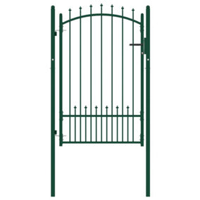 Berkfield Fence Gate with Spikes Steel 100x150 cm Green