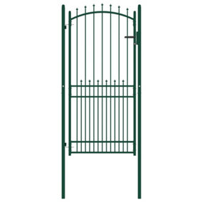 Berkfield Fence Gate with Spikes Steel 100x200 cm Green