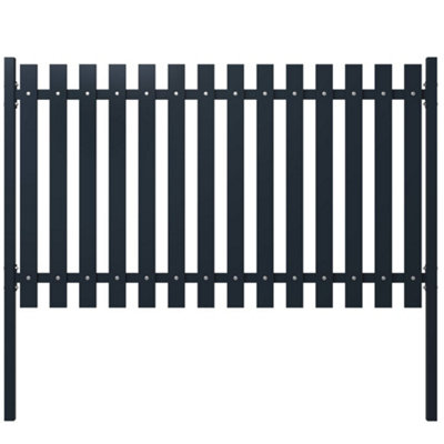 Berkfield Fence Panel Anthracite 174.5x125 cm Powder-coated Steel | DIY ...