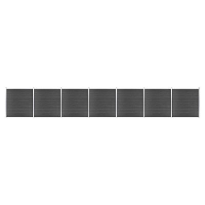 Berkfield Fence Panel Set WPC 1218x186 cm Black