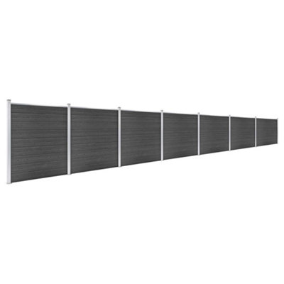 Berkfield Fence Panel Set WPC 1218x186 cm Black