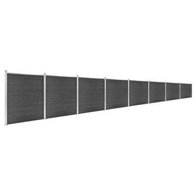 Berkfield Fence Panel Set WPC 1391x186 cm Black