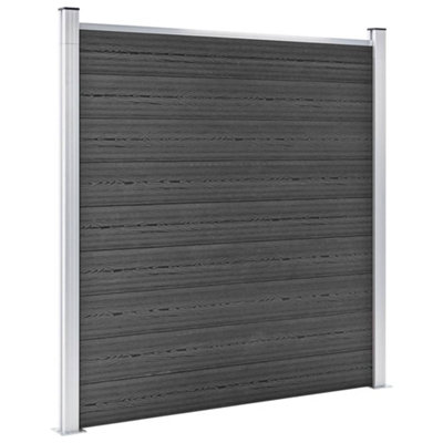 Berkfield Fence Panel Set WPC 1391x186 cm Black