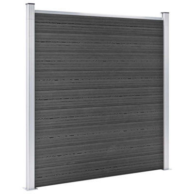 Berkfield Fence Panel Set WPC 1564x186 cm Black