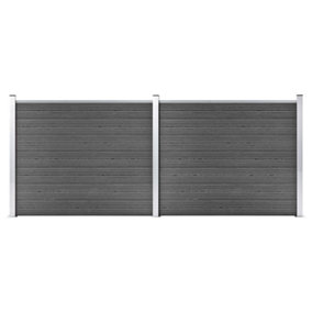 Berkfield Fence Panel Set WPC 353x146 cm Black