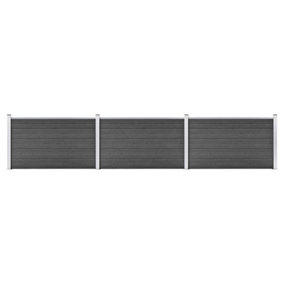 Berkfield Fence Panel Set WPC 526x105 cm Black
