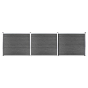 Berkfield Fence Panel Set WPC 526x146 cm Black