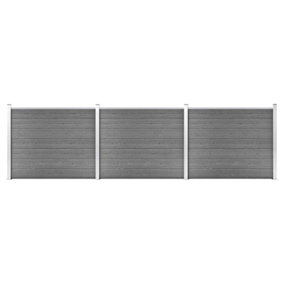 Berkfield Fence Panel Set WPC 526x146 cm Grey