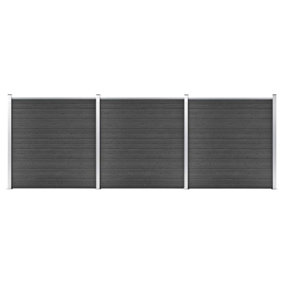 Berkfield Fence Panel Set WPC 526x186 cm Black