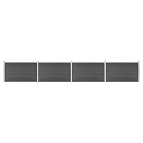 Berkfield Fence Panel Set WPC 699x105 cm Black