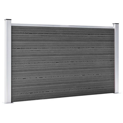 Berkfield Fence Panel Set WPC 699x105 cm Black
