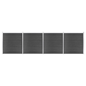 Berkfield Fence Panel Set WPC 699x186 cm Black