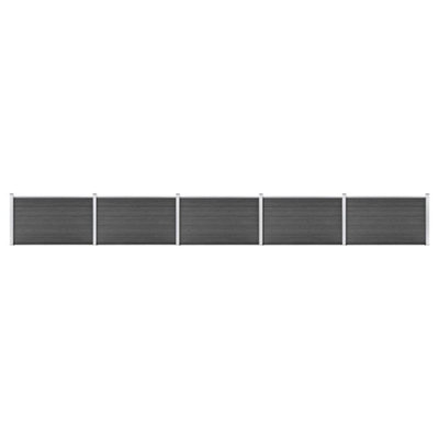 Berkfield Fence Panel Set WPC 872x105 cm Black