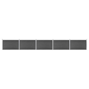 Berkfield Fence Panel Set WPC 872x105 cm Black