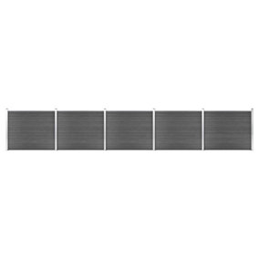 Berkfield Fence Panel Set WPC 872x146 cm Black