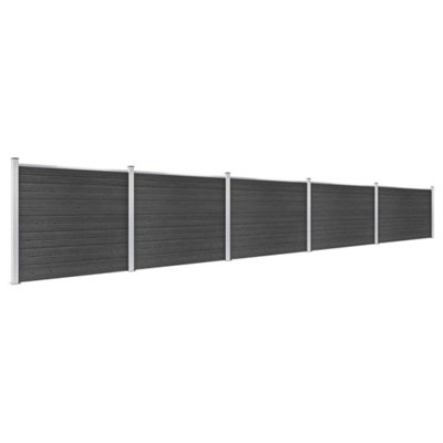 Berkfield Fence Panel Set WPC 872x146 cm Grey