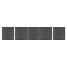 Berkfield Fence Panel Set WPC 872x186 cm Black