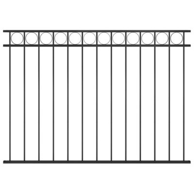 Berkfield Fence Panel Steel 1.7x1.2 m Black DIY at B&Q