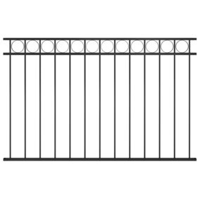 Berkfield Fence Panel Steel 1.7x1 m Black