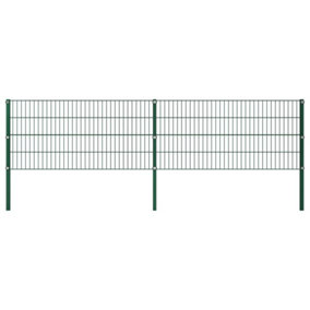 Berkfield Fence Panel with Posts Iron 3.4x0.8 m Green