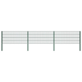 Berkfield Fence Panel with Posts Iron 5.1x0.8 m Green
