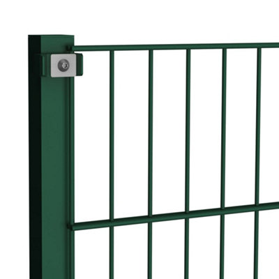 Berkfield Fence Panel with Posts Iron 8.5x0.8 m Green