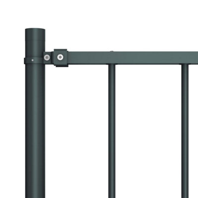 Berkfield Fence Panel with Posts Powder-coated Steel 1.7x0.75 m Anthracite
