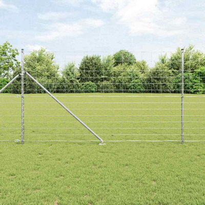 Berkfield Fence Post Set Silver Galvanised Steel