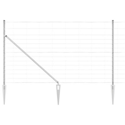 Berkfield Fence Post Set Silver Galvanised Steel