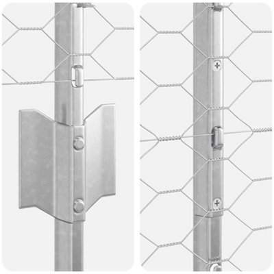 Berkfield Fence Posts 10 pcs U-Channel 120 cm Galvanised Steel