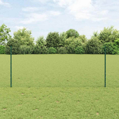 Berkfield Fence Posts 11 pcs U-Channel Green 100 cm Steel