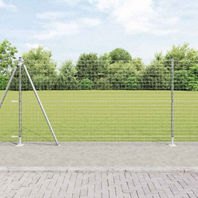 Berkfield Fence Posts 13 pcs Silver 3.2 x 3.2 x 78.5 cm Galvanised steel