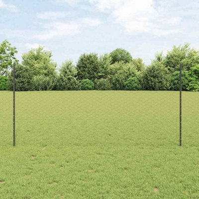 Berkfield Fence Posts 22 pcs U-Channel Grey 120 cm Steel