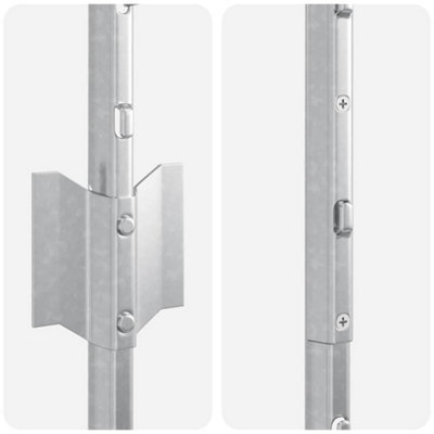 Berkfield Fence Posts 44 pcs Silver Galvanised Steel