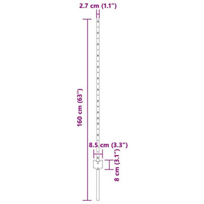 Berkfield Fence Posts 44 pcs Silver Galvanised Steel
