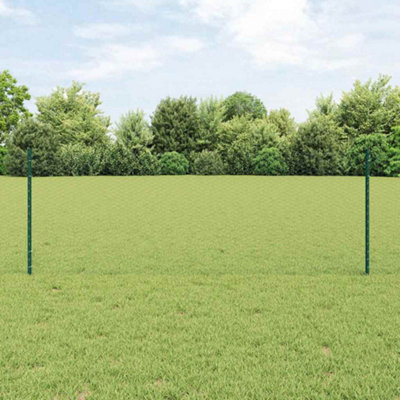 Berkfield Fence Posts 5 pcs U-Channel Green 80 cm Steel