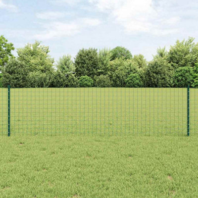 Berkfield Fence Posts Height Adjustable 11 pcs Green 60 cm Steel