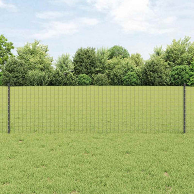 Berkfield Fence Posts Height Adjustable 11 pcs Grey 60 cm Steel