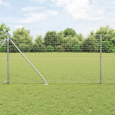 Berkfield Fence Posts Height Adjustable Manual 13 pcs Silver