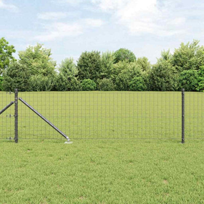 Berkfield Fence Posts Height Adjustable Manual 7 pcs Grey