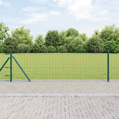 Berkfield Fence with Posts Green 0.4 x 25 m Steel