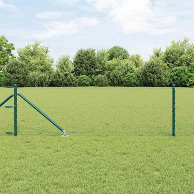 Berkfield Fence with Posts Green 0.8 x 25 m PVC-coated steel