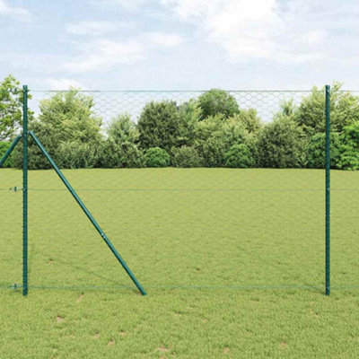 Berkfield Fence with Posts Green 1.5 x 25 m PVC-coated steel