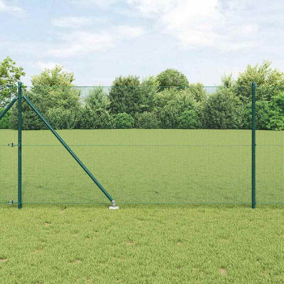 Berkfield Fence with Posts Green 10 x 1 m Powder-coated galvanised steel