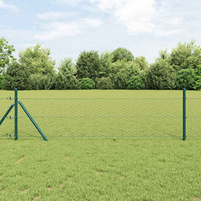 Berkfield Fence with Posts Grey 0.4 x 100 m PVC-coated steel