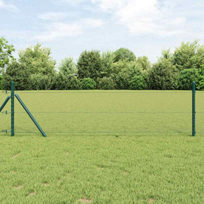 Berkfield Fence with Posts Grey 0.4 x 50 m PVC-coated steel