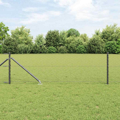 Berkfield Fence with Posts Grey 0.6 x 50 m PVC-coated steel