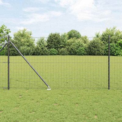 Berkfield Fence with Posts Grey 1.2 x 25 m Steel