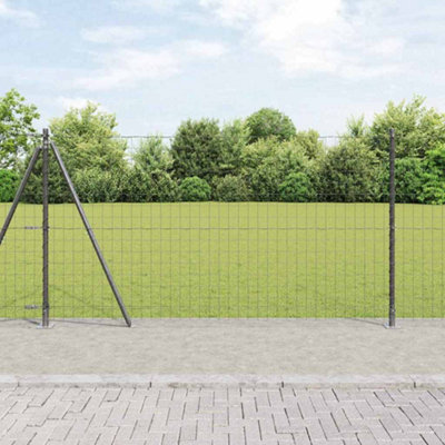 Berkfield Fence with Posts Grey 1.2 x 25 m Steel